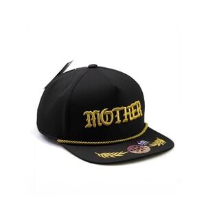 Rebel Bro Mother Snapback Hat Black Gold Embroidered Waterproof Flat Brim Cap